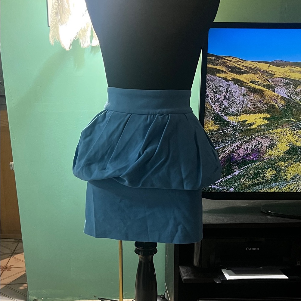 Zara Blue peplum Mini Skirt